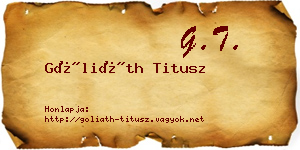 Góliáth Titusz névjegykártya